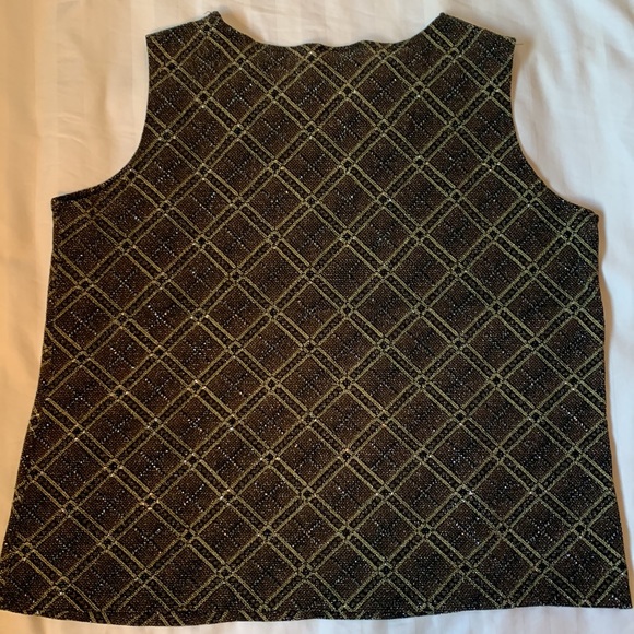 Laura II sparkly brown diamond pattern stretch tank top EUC - Picture 4 of 4